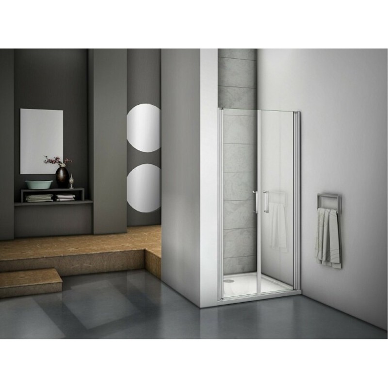 Душевая дверь в нишу Good Door Mokka SD-80-C-WE, 80 х 185 см, стекло прозрачное, белый, МК00012