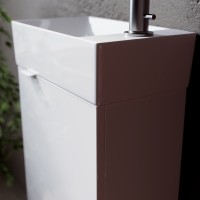 Тумба под раковину Sancos Mini 35, подвесная, белый глянец, MN35WL