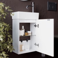 Тумба под раковину Sancos Mini 35, подвесная, белый глянец, MN35WL
