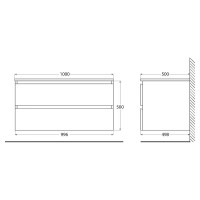 Тумба под раковину Cezares Molveno-100-2C-SO-LB, 100 см, подвесная, legno bianco