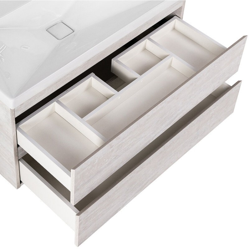 Тумба под раковину Cezares Molveno-100-2C-SO-LB, 100 см, подвесная, legno bianco