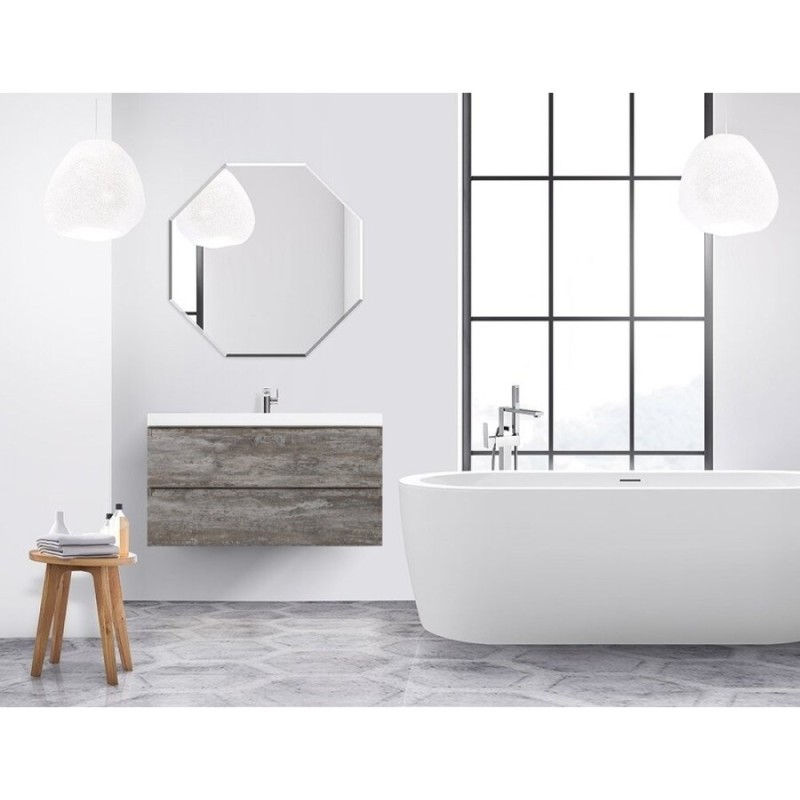 Тумба под раковину Cezares Molveno-100-2C-SO-LG, 100 см, подвесная, legno grigio