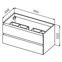 Тумба под раковину Cezares Molveno-100-2C-SO-LG, 100 см, подвесная, legno grigio