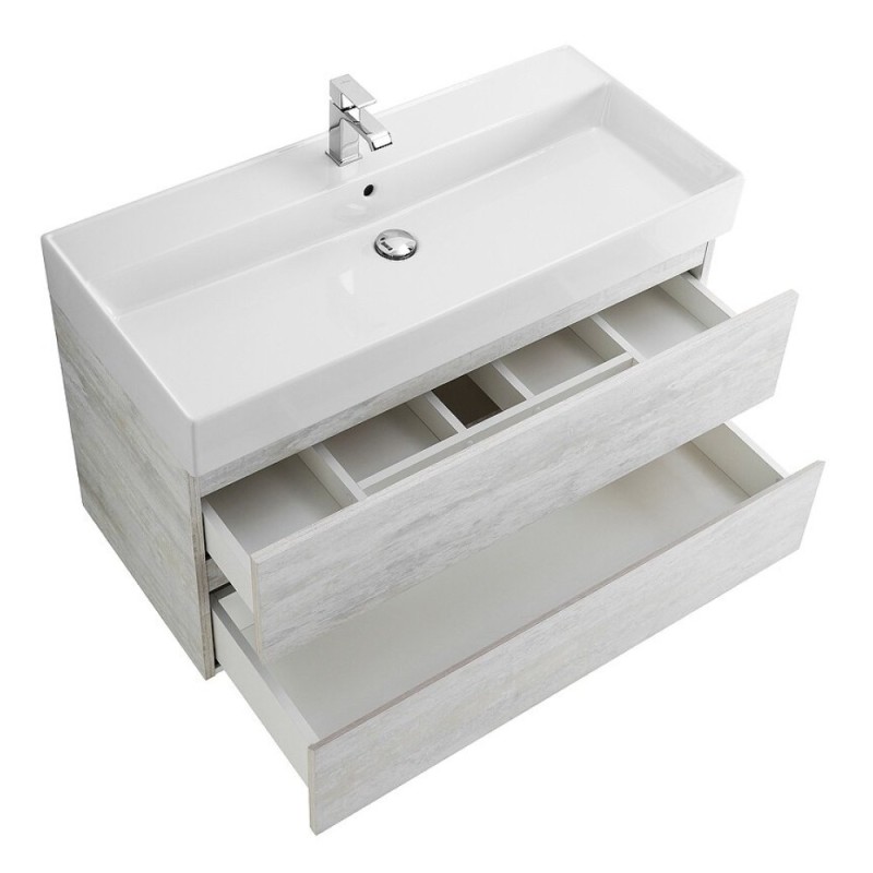 Тумба под раковину Cezares Molveno 46-100-2C-SO-LB, 100 см, подвесная, legno bianco
