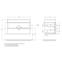 Тумба под раковину Cezares Molveno 46-100-2C-SO-LB, 100 см, подвесная, legno bianco