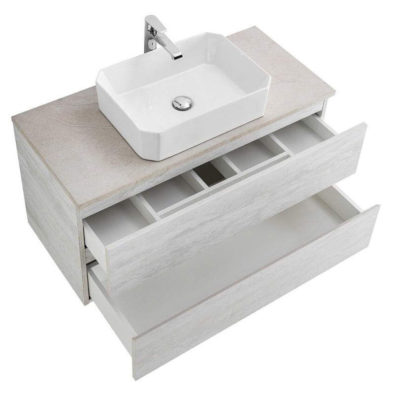 Тумба под раковину Cezares Molveno 46-100-2C-SO-LB, 100 см, подвесная, legno bianco