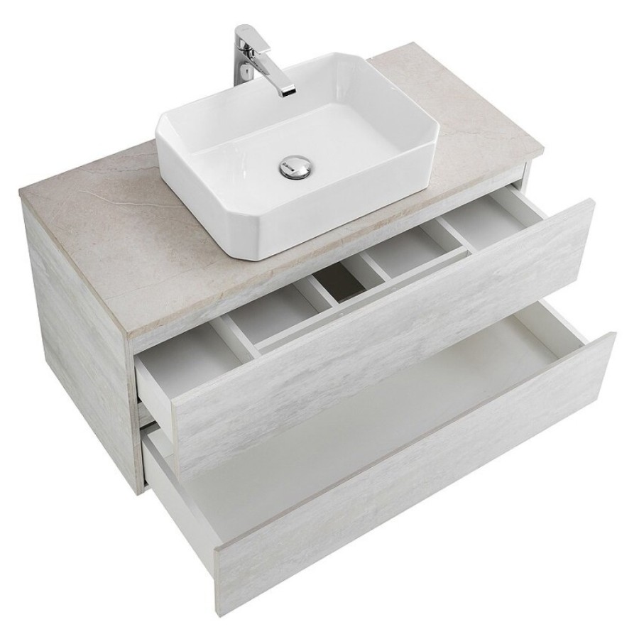 Тумба под раковину Cezares Molveno 46-100-2C-SO-LB, 100 см, подвесная, legno bianco