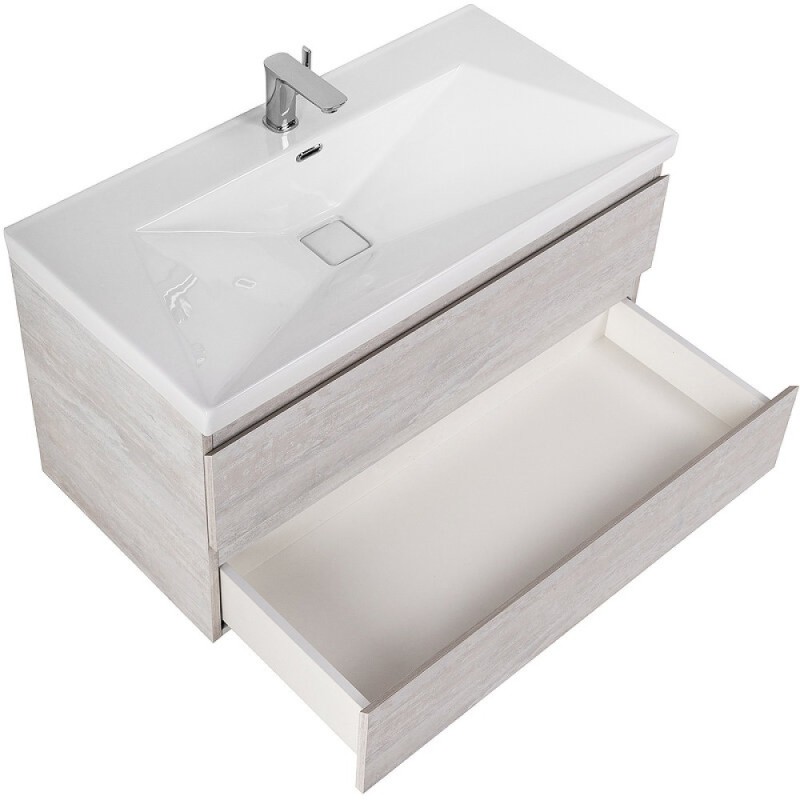 Тумба под раковину Cezares Molveno-80-2C-SO-LB, 80 см, подвесная, legno bianco