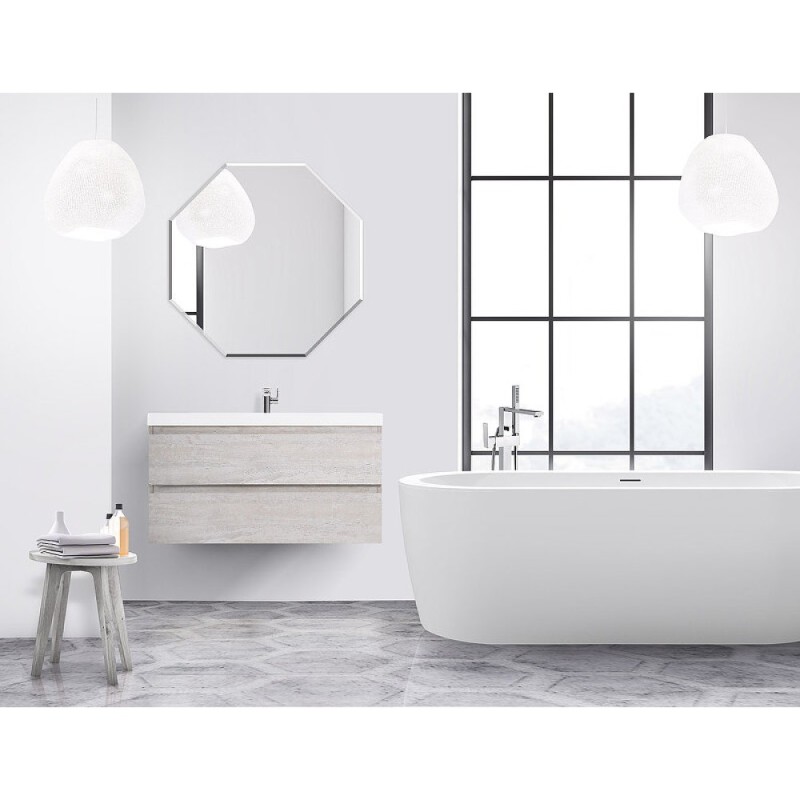 Тумба под раковину Cezares Molveno-80-2C-SO-LB, 80 см, подвесная, legno bianco