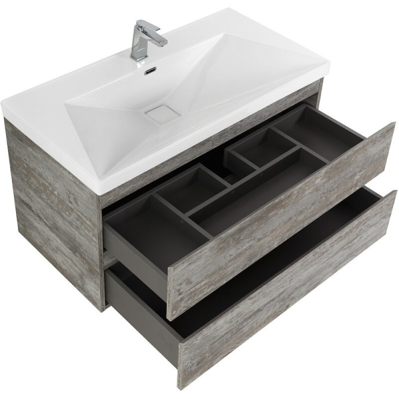 Тумба под раковину Cezares Molveno-80-2C-SO-LG, 80 см, подвесная, legno grigio