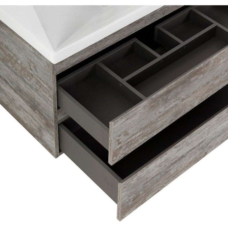 Тумба под раковину Cezares Molveno-80-2C-SO-LG, 80 см, подвесная, legno grigio