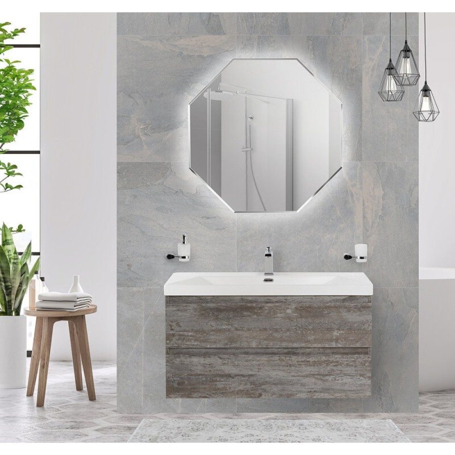 Тумба под раковину Cezares Molveno-80-2C-SO-LG, 80 см, подвесная, legno grigio