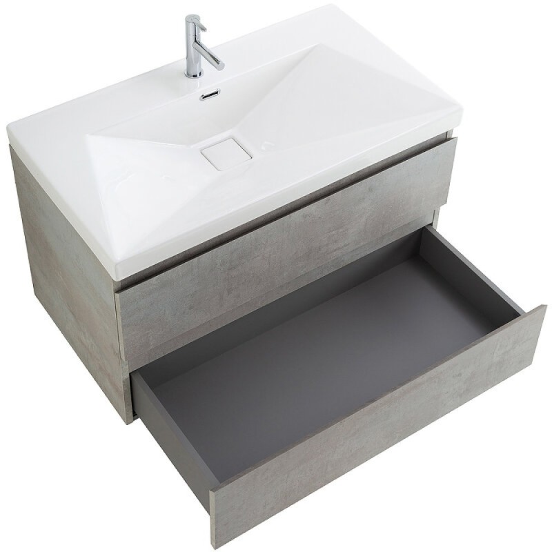 Тумба под раковину Cezares Molveno-90-2C-SO-BET, 90 см, подвесная, beton