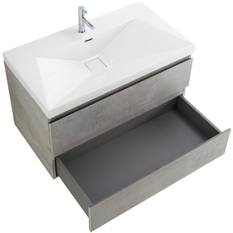 Тумба под раковину Cezares Molveno-90-2C-SO-BET, 90 см, подвесная, beton