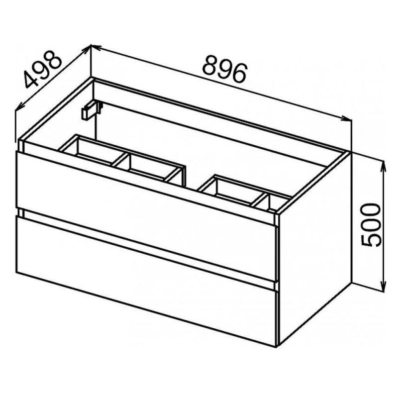 Тумба под раковину Cezares Molveno-90-2C-SO-BET, 90 см, подвесная, beton