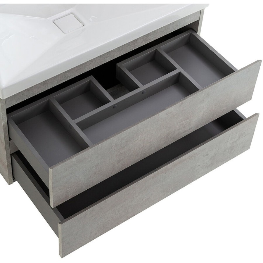 Тумба под раковину Cezares Molveno-90-2C-SO-BET, 90 см, подвесная, beton