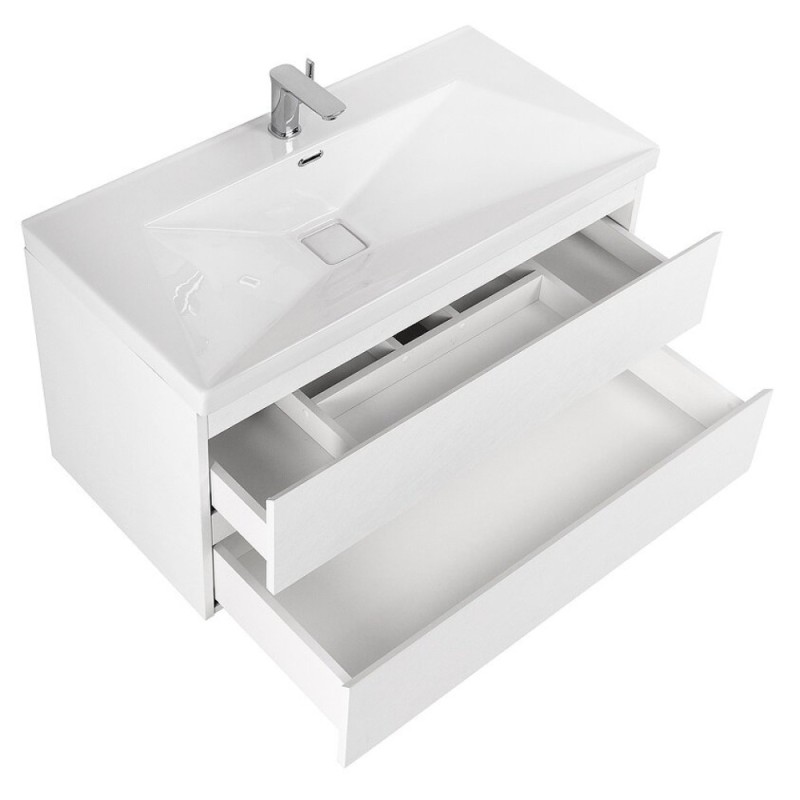 Тумба под раковину Cezares Molveno-90-2C-SO-BG, 90 см, подвесная, bianco ghiaccio