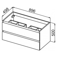 Тумба под раковину Cezares Molveno-90-2C-SO-BG, 90 см, подвесная, bianco ghiaccio