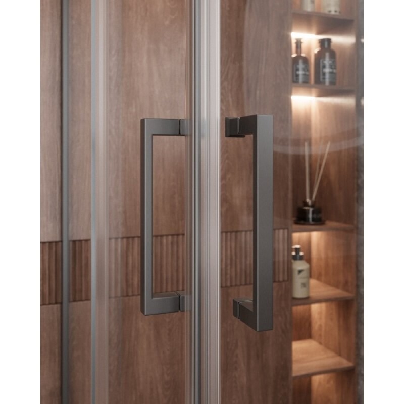 Душевой уголок Cezares Molveno-A-2-90-C-GM-IV, 90 x 90 см, стекло прозрачное, профиль оружейная сталь