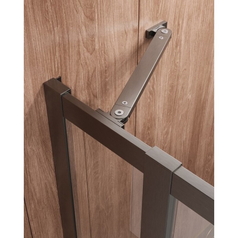 Душевой уголок Cezares Molveno-A-22-90+20-C-GM-IV, 110 x 110 см, стекло прозрачное, профиль оружейная сталь