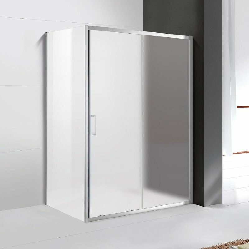 Душевой уголок Cezares MOLVENO-AH-11-150/90-P-Cr, 150 x 90 см, стекло текстурное, профиль хром
