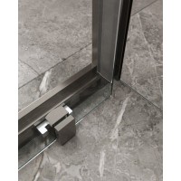 Душевой уголок Cezares Molveno-AH-12-120/90-C-GM-IV, 120 x 90 см, стекло прозрачное, профиль оружейная сталь