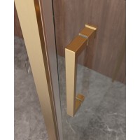 Душевой уголок Cezares Molveno-AH-12-140/90-C-BORO-IV, 140 x 90 см, стекло прозрачное, профиль брашированное золото