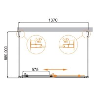 Душевой уголок Cezares Molveno-AH-12-140/90-C-GM-IV, 140 x 90 см, стекло прозрачное, профиль оружейная сталь