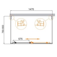 Душевой уголок Cezares MOLVENO-AH-12-150/80-C-Cr-IV, 150 x 80 см, стекло прозрачное, профиль хром