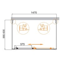 Душевой уголок Cezares Molveno-AH-12-150/90-C-BORO-IV, 150 x 90 см, стекло прозрачное, профиль брашированное золото
