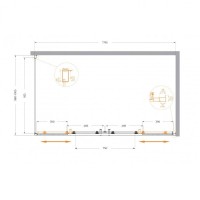 Душевой уголок Cezares MOLVENO-AH-2/1-180/100-C-Cr-IV, 180 х 100 см, стекло прозрачное, профиль хром