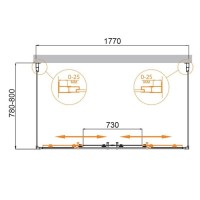 Душевой уголок Cezares MOLVENO-AH-2/2-180/80-C-Cr-IV, 180 х 80 см, стекло прозрачное, профиль хром