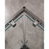 Душевой уголок Cezares Molveno-AH-21-100+20-C-GM-IV, 120 x 100 см, стекло прозрачное, профиль оружейная сталь