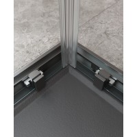 Душевой уголок Cezares Molveno-AH-21-90+20-C-GM-IV, 110 x 90 см, стекло прозрачное, профиль оружейная сталь