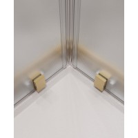 Душевой уголок Cezares Molveno-AH-21-90+20-P-BORO, 110 x 90 см, стекло рифленое, профиль брашированное золото