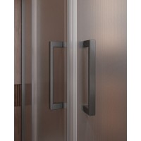 Душевой уголок Cezares Molveno-AH-21-90+20-P-GM, 110 x 90 см, стекло рифленое, профиль оружейная сталь