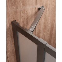 Душевой уголок Cezares Molveno-AH-21-90+20-P-GM, 110 x 90 см, стекло рифленое, профиль оружейная сталь