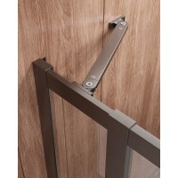 Душевой уголок Cezares Molveno-AH-21-90+30-C-GM-IV, 120 x 90 см, стекло прозрачное, профиль оружейная сталь