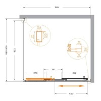 Душевой уголок Cezares Molveno-AHF-31-100/90-C-CR-IV, 100 x 90 см, стекло прозрачное, профиль хром