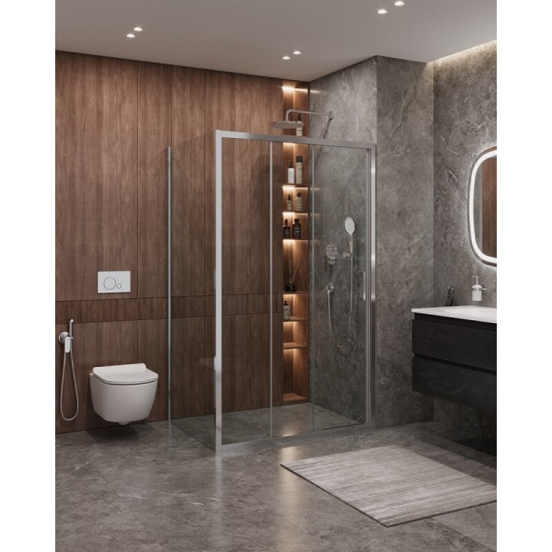 Душевой уголок Cezares Molveno-AHF-31-120/80-C-CR-IV, 120 x 80 см, стекло прозрачное, профиль хром