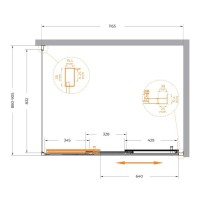 Душевой уголок Cezares Molveno-AHF-31-120/90-C-CR-IV, 120 x 90 см, стекло прозрачное, профиль хром
