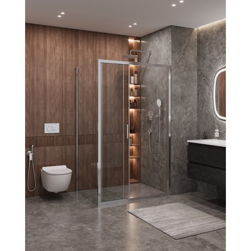 Душевой уголок Cezares Molveno-AHF-31-120/90-C-CR-IV, 120 x 90 см, стекло прозрачное, профиль хром