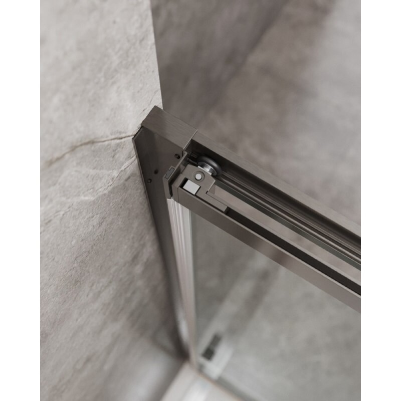 Душевой уголок Cezares Molveno-AHF-31-120/90-C-GM-IV, 120 x 90 см, стекло прозрачное, профиль оружейная сталь