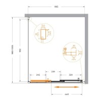 Душевой уголок Cezares Molveno-AHF-31-90/100-C-CR-IV, 90 x 100 см, стекло прозрачное, профиль хром