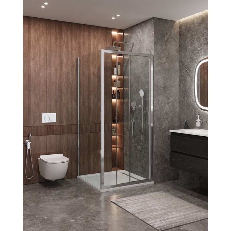 Душевой уголок Cezares Molveno-AHF-31-90/80-C-CR-IV, 90 x 80 см, стекло прозрачное, профиль хром