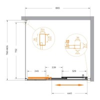 Душевой уголок Cezares Molveno-AHF-31-90/80-C-CR-IV, 90 x 80 см, стекло прозрачное, профиль хром