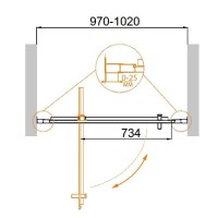 Душевая дверь Cezares Molveno-BA-1-100-C-Cr-IV, 100 х 190 см, стекло прозрачное антикальций, хром