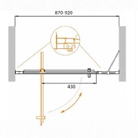 Душевая дверь Cezares Molveno-BA-11-70+20-C-Cr-IV, 90 см, стекло прозрачное антикальций, профиль хром
