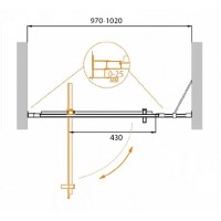 Душевая дверь Cezares Molveno-BA-11-70+30-C-Cr-IV, 100 см, стекло прозрачное антикальций, профиль хром