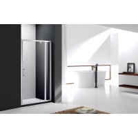 Душевая дверь Cezares Molveno-BA-11-80+30-C-Cr-IV, 110 см, стекло прозрачное, хром